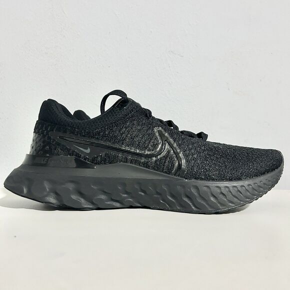 Nike React Infinity Run Flyknit 3 “Triple Black” Men’s Size 10.5 Running Shoes - Picture 2 of 8